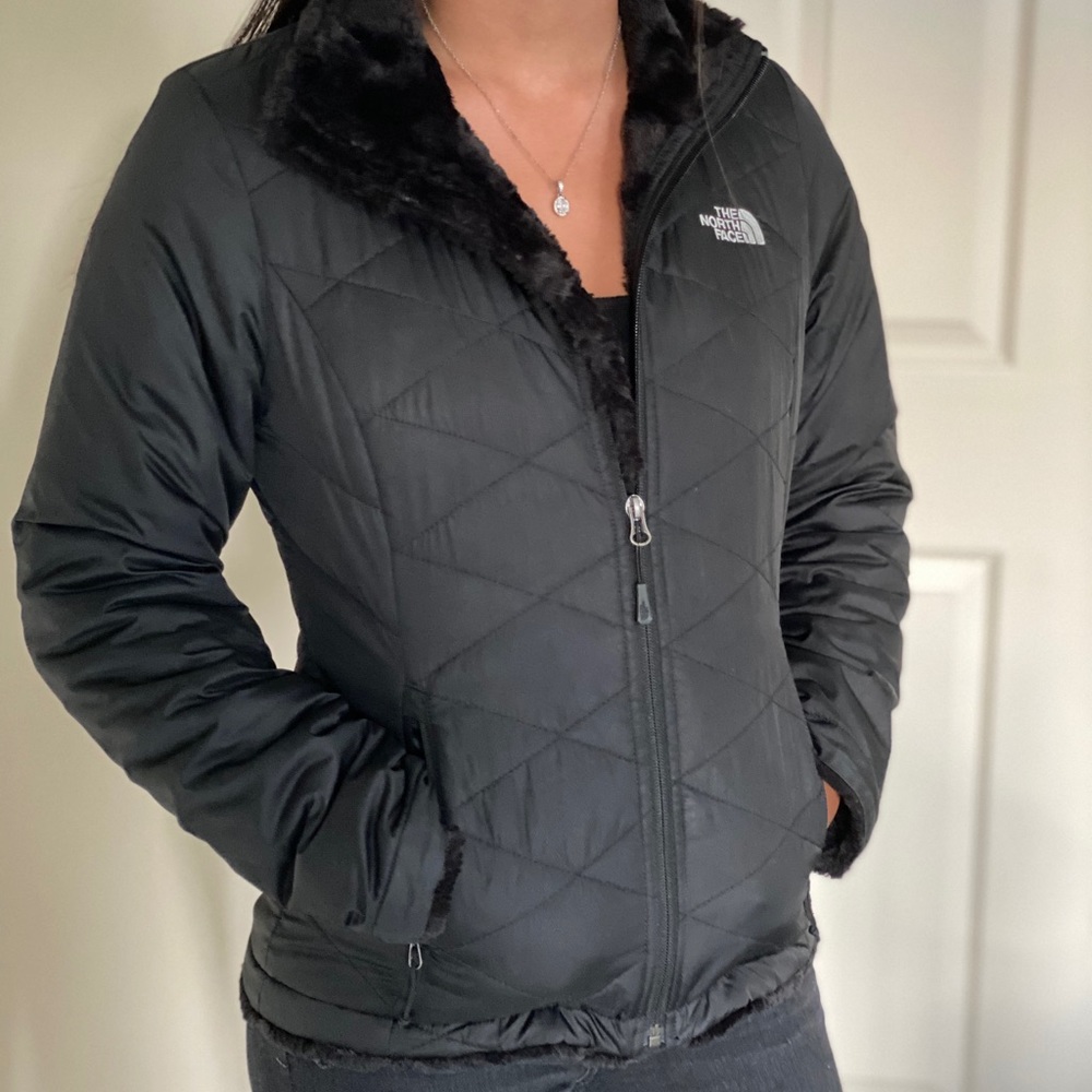 Black fur lined winter jacket